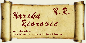 Marika Riorović vizit kartica